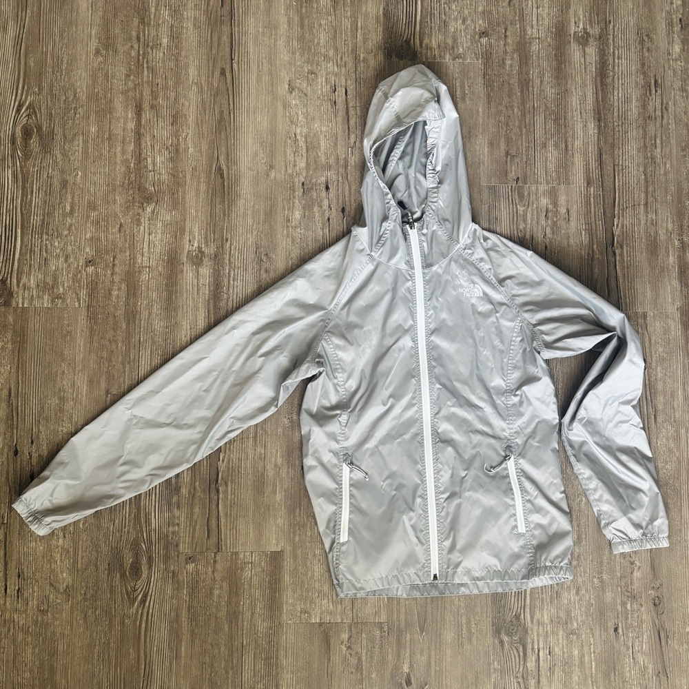 North Face Light Gray Hooded Jacket